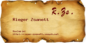 Rieger Zsanett névjegykártya